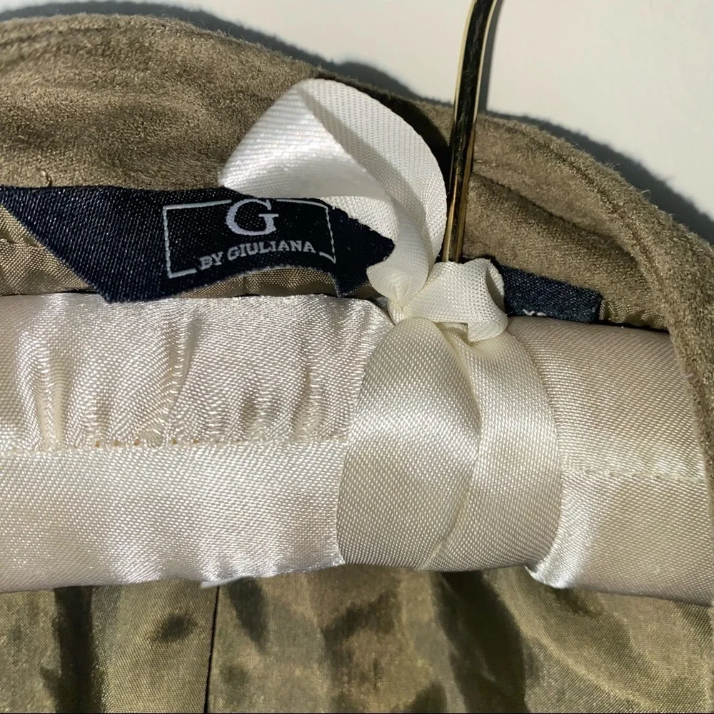 NWOT G by Giuliana Green Faux Suede Moto Jacket XS New without tags